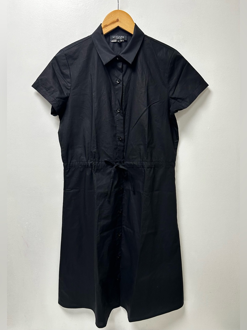 MAGARI Made in Italy 100% Cotton Dress Drawstring Waist Button Front Size S